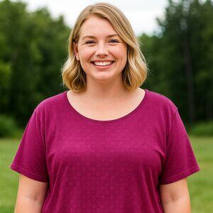 EUC Croft & Barrow Plum T-Shirt with Lace Overlay Size 3X​​​